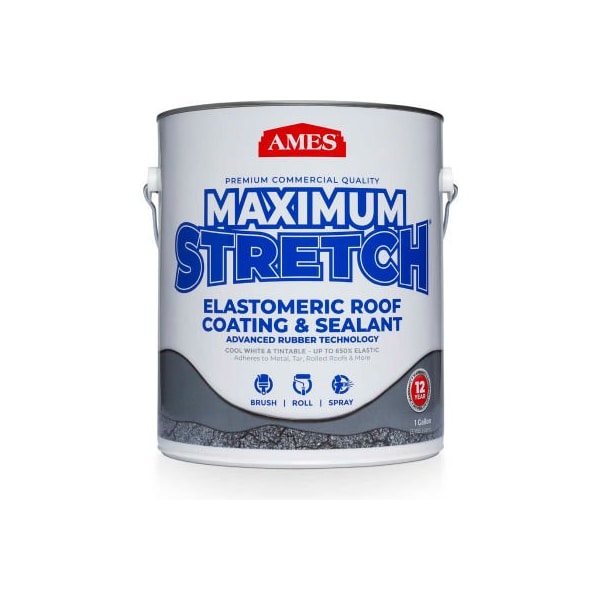 Ames Research Laboratories AMES MAXIMUM STRETCH Roof Coating & Sealant - White 1 Gallon Pail MSS1 - main